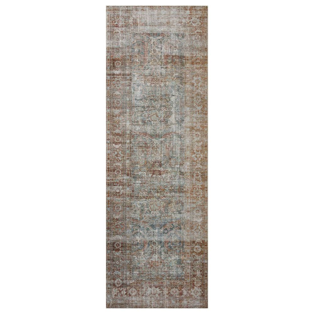 Chris Loves Julia x Loloi Jules 2"6" x 12" Lagoon and Brick Runner, , large