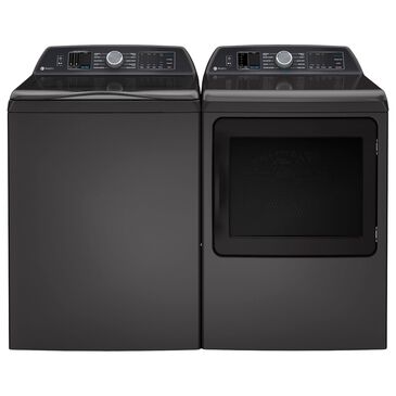 GE Profile 5.3 Cu. Ft. Top Load Washer and 7.4 Cu. Ft. Smart Electric Dryer Laundry Pair in Diamond Gray , , large