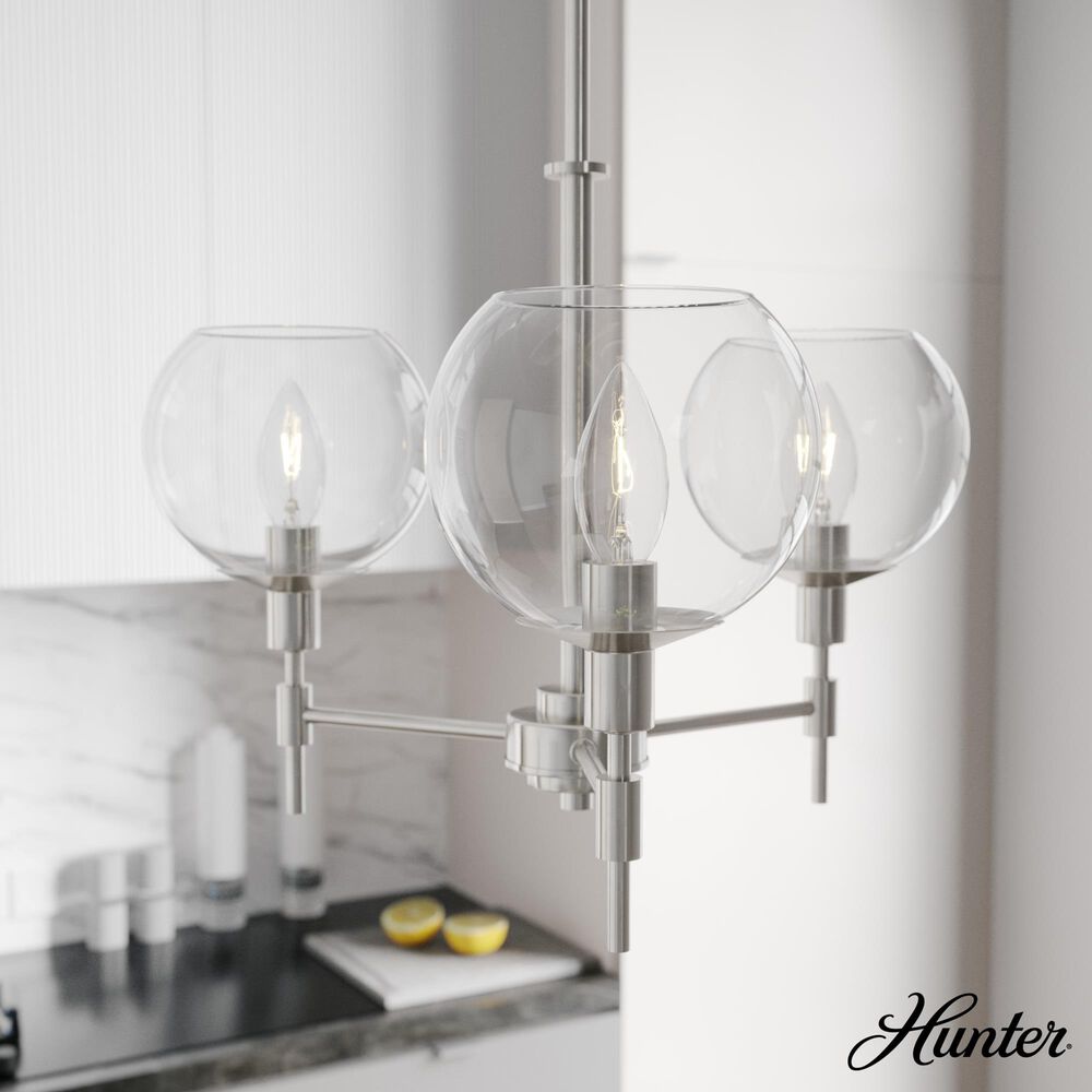 Hunter Xidane 3-Light Chandelier in Brushed Nickel, , large