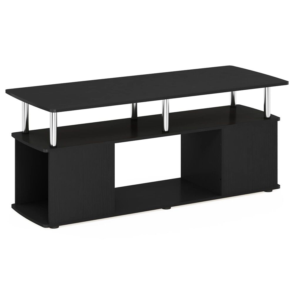 HOMLUX 47.2" Utility Design TV Stand with Open Storage Bookshelf in Americano and Chrome, , large