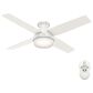 Hunter Dempsey Low Profile 52" Ceiling Fan with Lights in Fresh White, , large