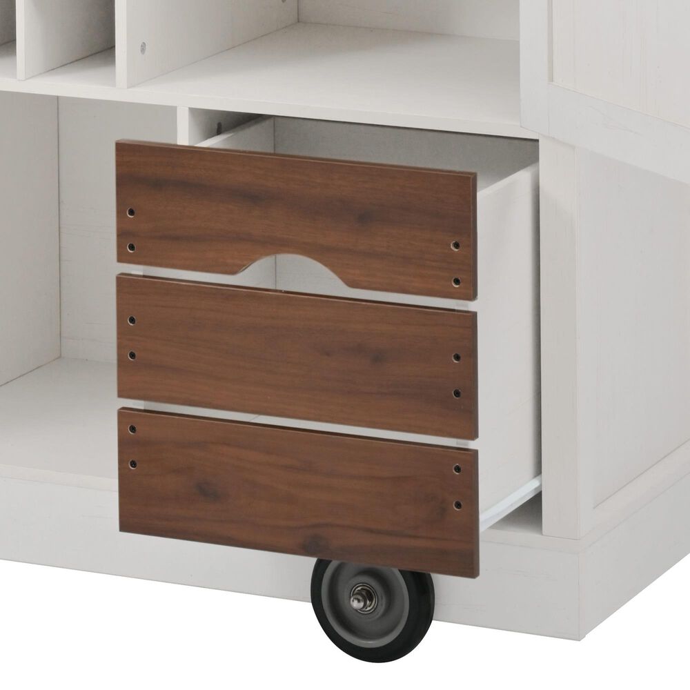 HOMLUX 54" Kitchen Island with Drop Leaf in White, , large