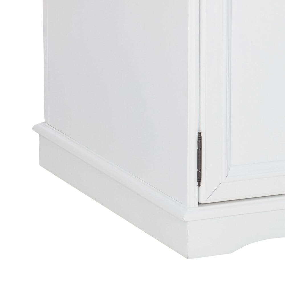 Linon Home Decor Barron Accent Table with USB Charging Station in White, , large