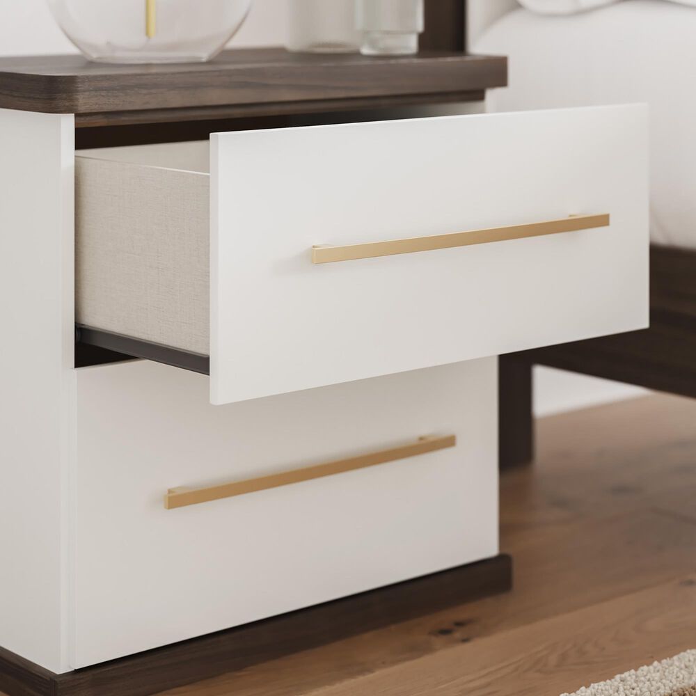 Ashley Kendanport King Upholstered Bed with Dresser, Chest, and Two Nightstands in Brown and White, , large