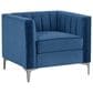 Morden Fort Channel Tufted Chair in Blue Velvet, , large