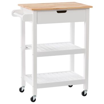 CorLiving Sage 1 Drawer Kitchen Cart in White, , large