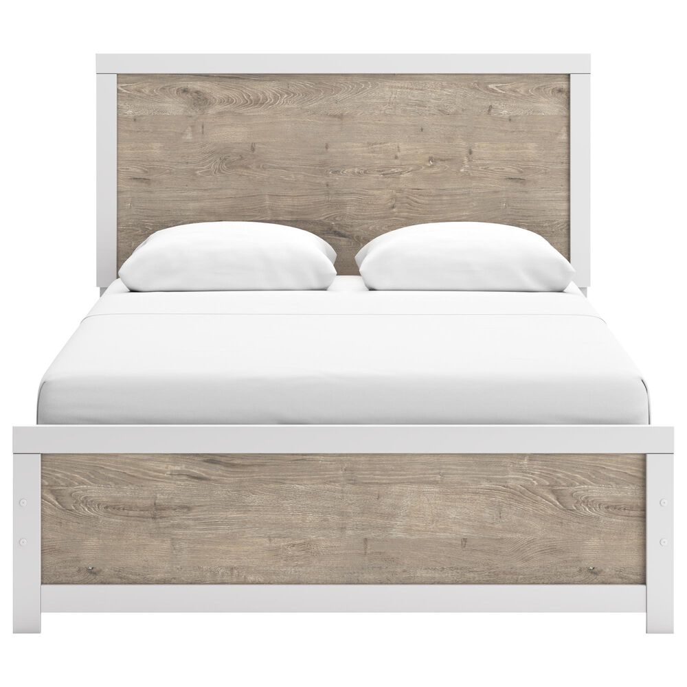 Ashley Charbitt 4-Piece Queen Panel Bedroom Set in Brown and Matte White, , large