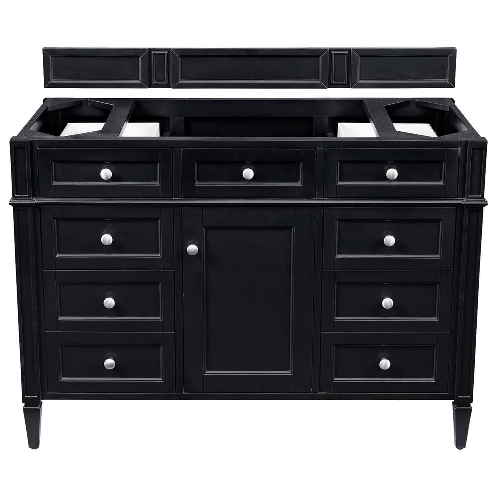 James Martin Vanities Brittany 48&quot; Single Bathroom Vanity in Black Onyx with 3 cm Arctic Fall Solid Surface Top and Rectangle Sink, , large