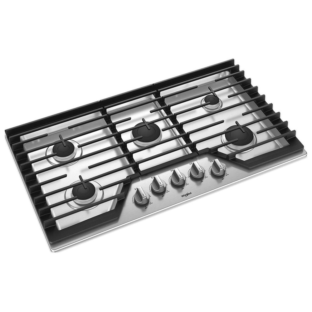 Whirlpool 36" Gas Cooktop in Stainless Steel Nebraska Furniture Mart