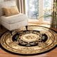 Safavieh Lyndhurst LNH218 8" Round Black and Ivory Area Rug, , large