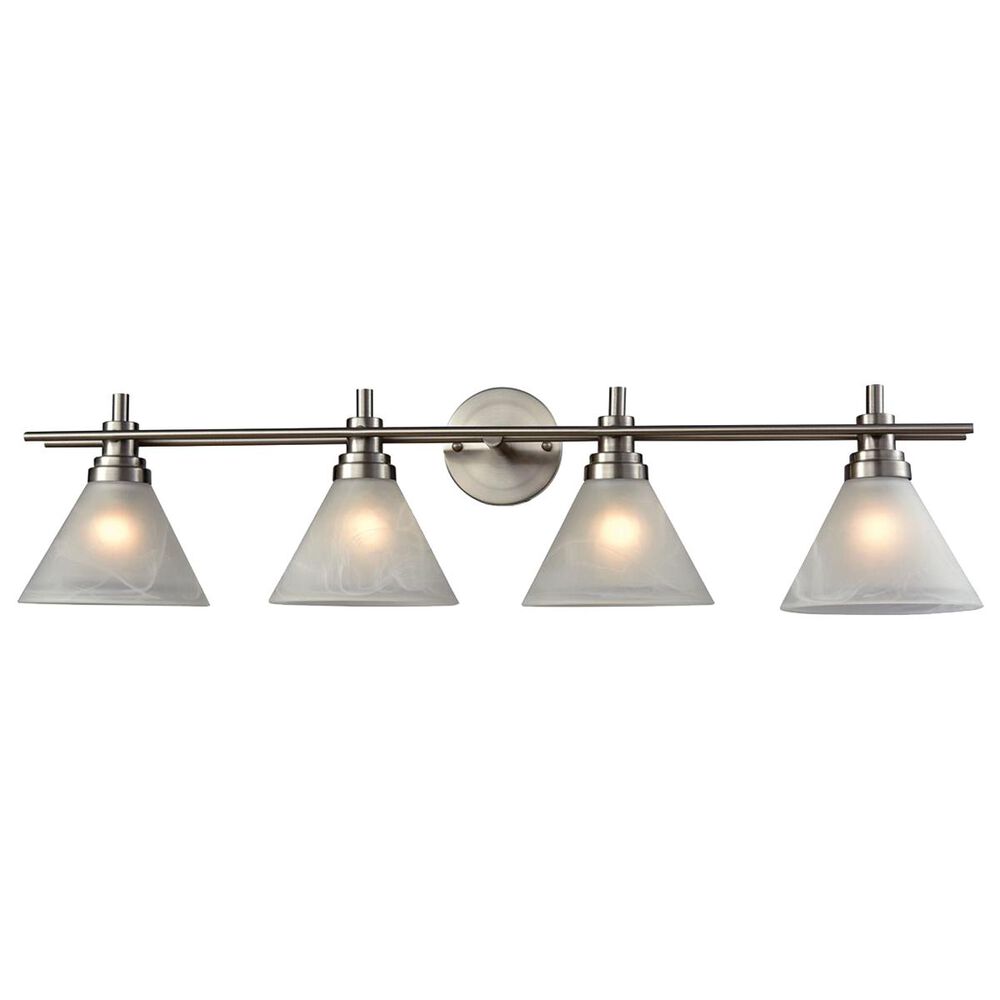 Stein World Pemberton 4-Light Vanity In Satin Nickel With White Marbleized Glass, , large