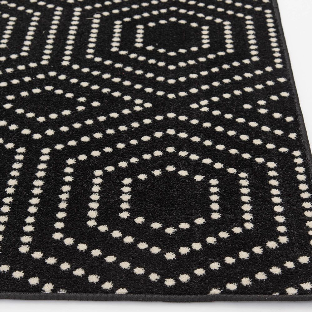 Central Oriental Terrace Tropic Valeria 5&#39; x 7&#39;3&quot; Black and Snow Area Rug, , large