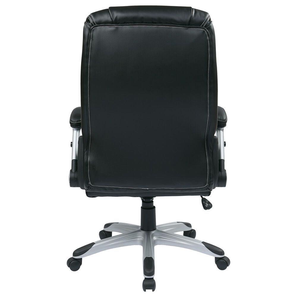 OSP Home Executive Bonded Leather Chair with Black Cushion, , large