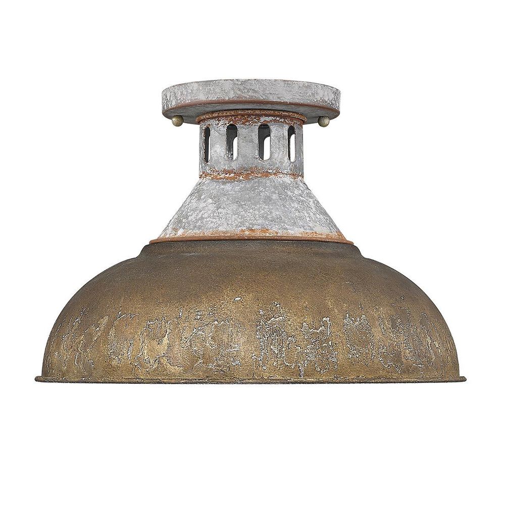 Golden Lighting Kinsley Semi-Flush in Aged Galvanized and Bronze, , large