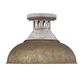 Golden Lighting Kinsley Semi-Flush in Aged Galvanized and Bronze, , large