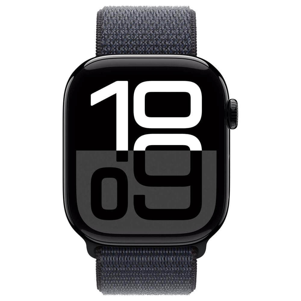 Apple Watch Series 10 GPS 46mm Jet Black Aluminum Case with Ink Sport Loop, , large