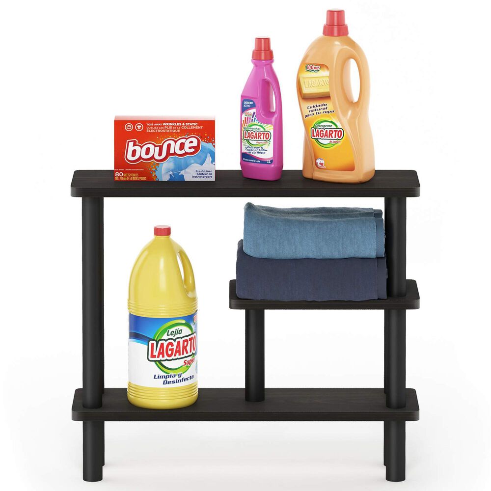 HOMLUX Turn-N-Tube 3-Tier Slim Space Saving Storage Rack in Espresso and Black, , large