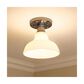 Golden Lighting Carver Flush Mount in Chrome w/Vintage Milk Glass, , large