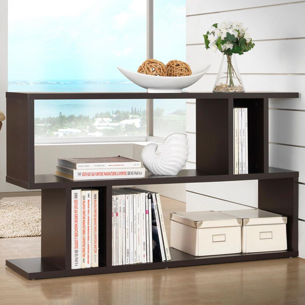 Baxton Studio Goodwin 2-Shelf Bookshelf in Espresso, , large