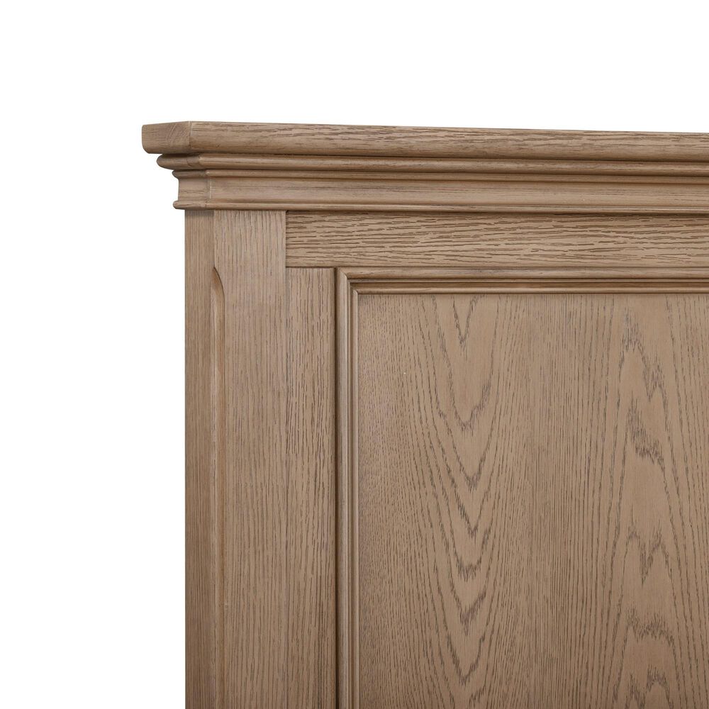 Riva Ridge Oxford King Panel Bed in Tan with USB Ports, , large