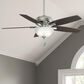 Hunter Newsome 52" Ceiling Fan with Lights in Brushed Nickel, , large