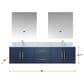 Lexora Home Geneva 72" Double Bathroom Vanity in Navy Blue with 2 cm White Quartz Top and Rectangular Sinks, , large
