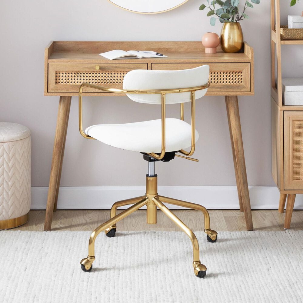 Lumisource Demi Task Chair with Cream Cushion in Gold, , large