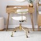Lumisource Demi Task Chair with Cream Cushion in Gold, , large