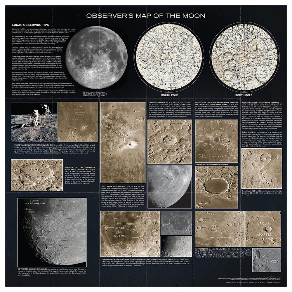 Celestron Deluxe Folding Moon Map, , large