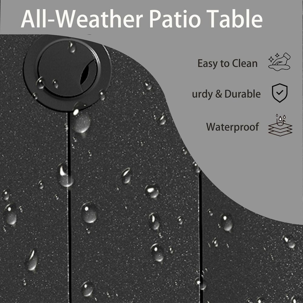 Hearth and Haven 5-Pieces Outdoor Dining Set with Stackable Chairs and Round Table in Black, , large