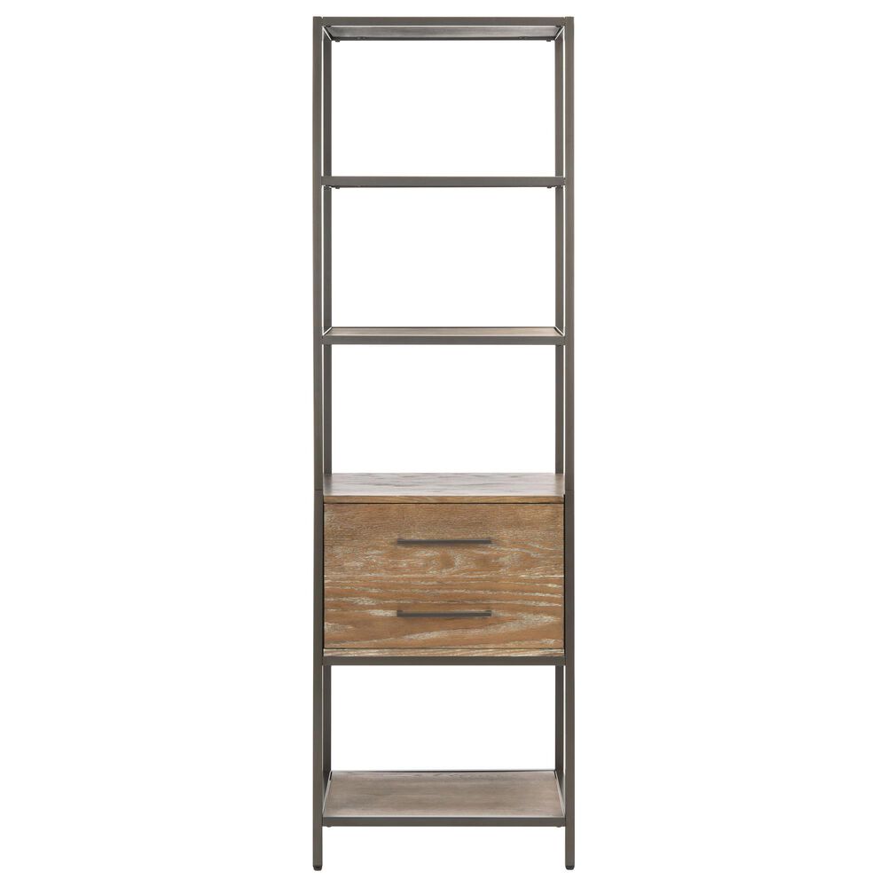 Safavieh Ziva 5-Shelf Etagere in Rustic Oak/Gunmetal, , large