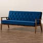 Baxton Studio Sorrento Stationary Sofa in Navy Blue Velvet, , large