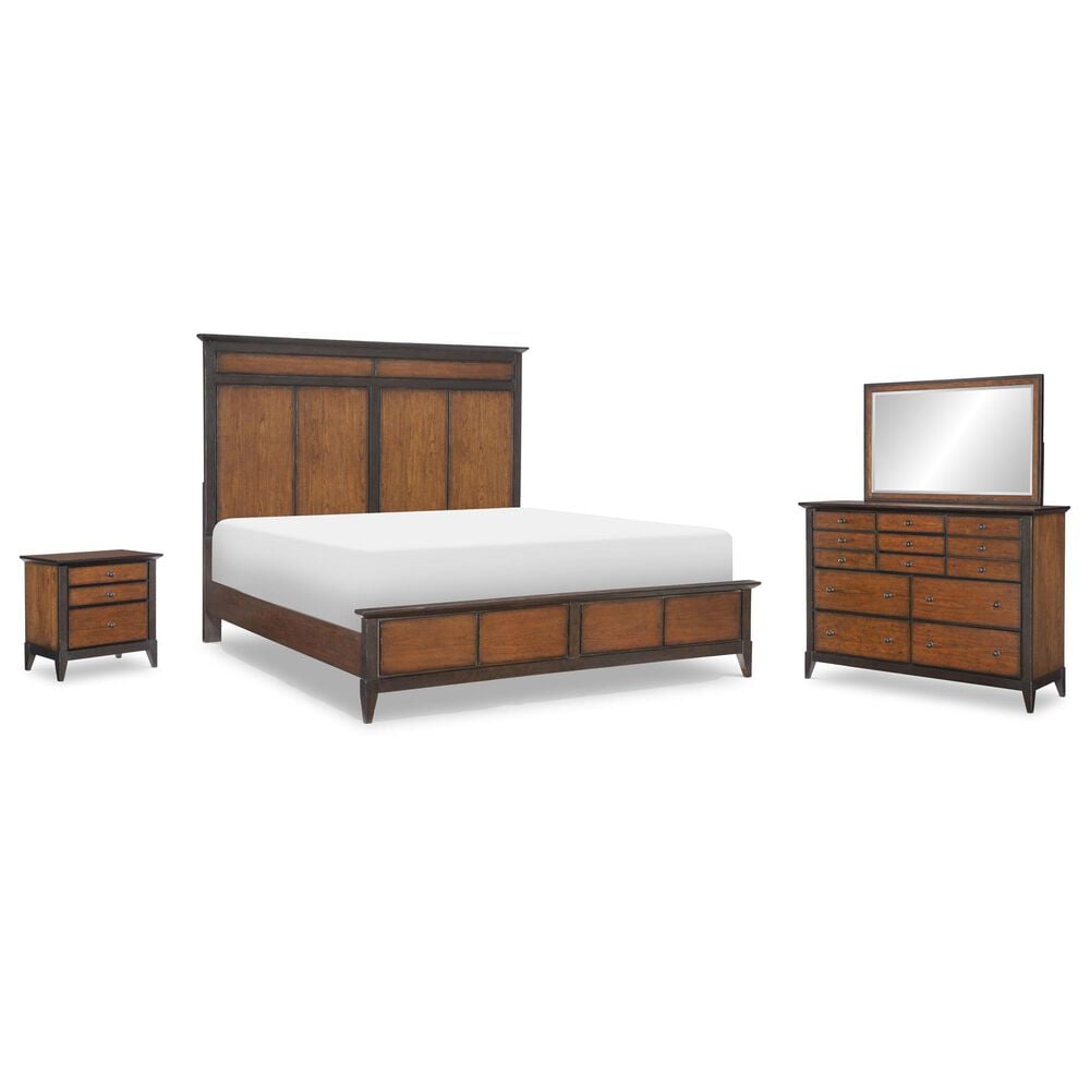 Legacy Classic Fenmore 4-Piece King/California King Panel Bedroom Set in Mocha and Distressed Cherry, , large