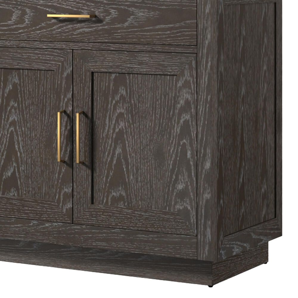 Lexora Home Abbey 36&quot; Single Bathroom Vanity in Brown Oak with 2 cm White Quartz Top and Rectangular Sink, , large
