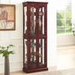 GigaCloud Curio Cabinet with Light in Cherry, , large
