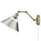 Golden Lighting Orwell 1-Light Wall Sconce in Aged Brass and Navy, , large