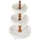 Maple and Jade 3-Level Tiered Server in Distressed White and Brown, , large