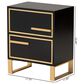 Baxton Studio Giolla 2-Drawer End Table in Black and Gold, , large