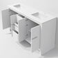 Lexora Home Lafarre 60" Double Bathroom Vanity in White with 2 cm White Cultured Marble Top and Rectangular Sinks, , large