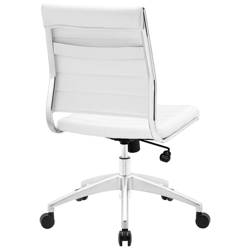 Modway Jive Armless Mid Back Office Chair in White, , large