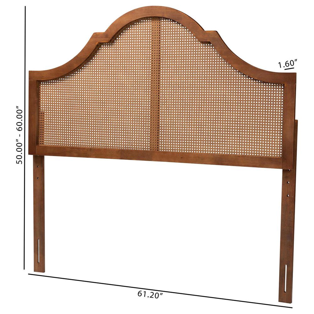 Baxton Studio Camila Queen Panel Headboard in Ash Walnut, , large