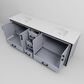 Lexora Home Ziva 84" Double Bathroom Vanity in Dark Grey with 2 cm White Quartz Top and Rectangular Sinks, , large
