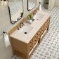 James Martin Vanities Malibu 72" Double Bathroom Vanity in Amber Birch with 3 cm Eternal Marfil Quartz Top and Rectangular Sinks, , large