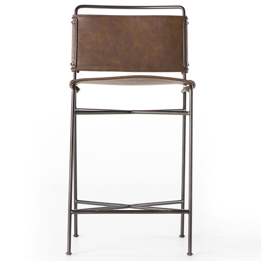 Four Hands Wharton Counter Stool in Distressed Brown, , large