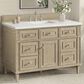 James Martin Vanities Lorelai 48" Single Vanity with Whitewashed Oak with 3 cm Ethereal Noctis Quartz Top, , large