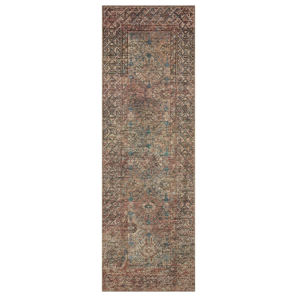 Amber Lewis x Loloi Billie 2"6" x 12" Aqua and Rust Runner, , large