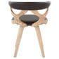 Lumisource Gardenia Swivel Arm Chair with Brown Upholstered in Whitewashed, , large