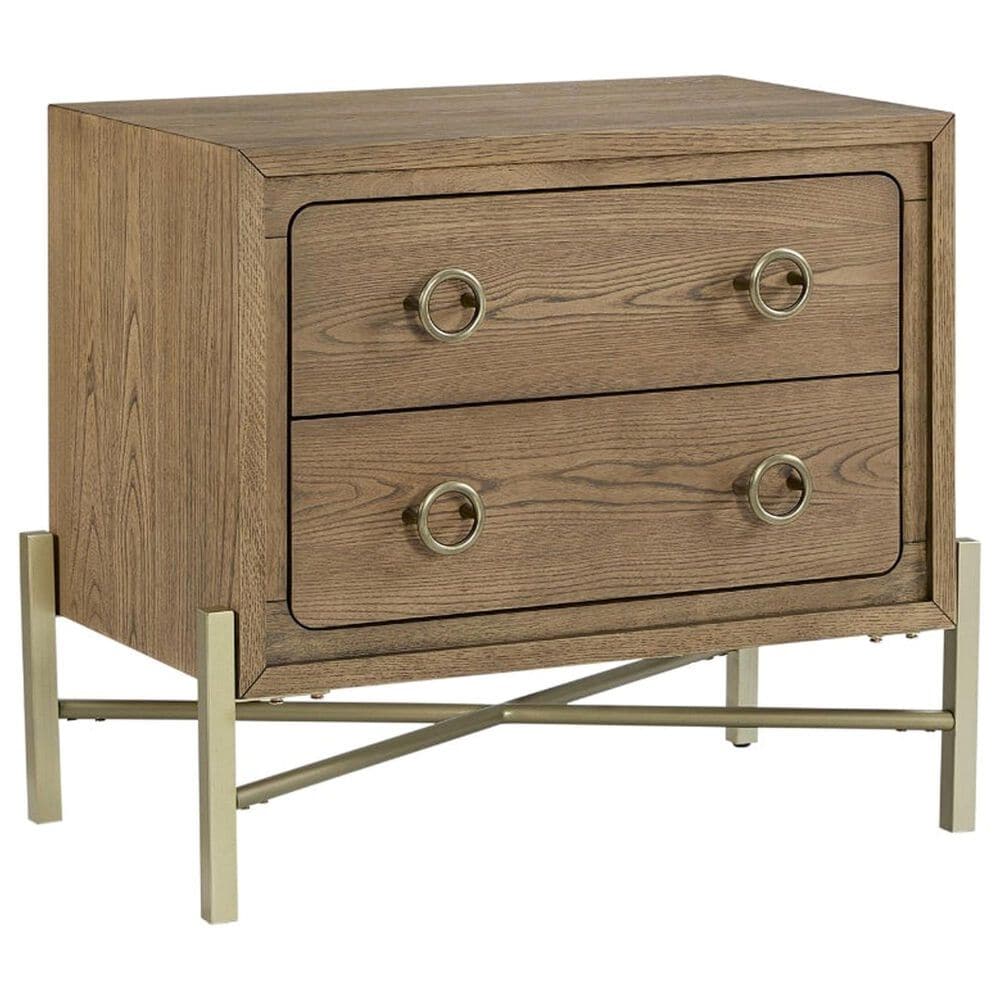 Sterling Timber Elure 2 Drawer Nightstand in Latte with USB Ports, , large
