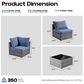 HOMLUX 7-Piece Patio Conversation Set with Grey Wicker in Denim Blue, , large