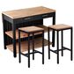Southern Enterprises Berinsly 3-Piece Expandable Freestanding Kitchen Island Set in Black and Natural, , large